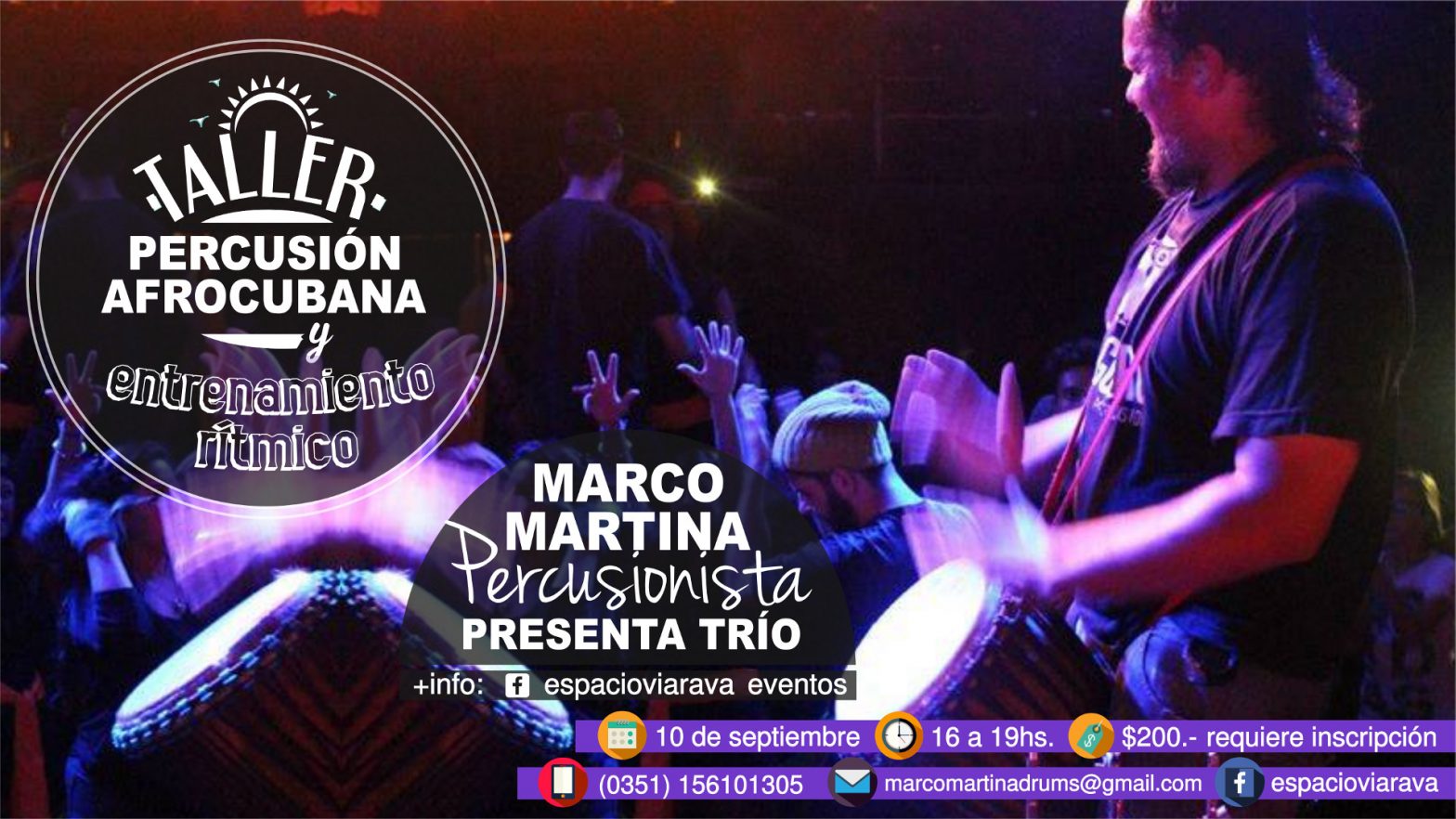 Taller de percusión afrocubana con Marco Martina