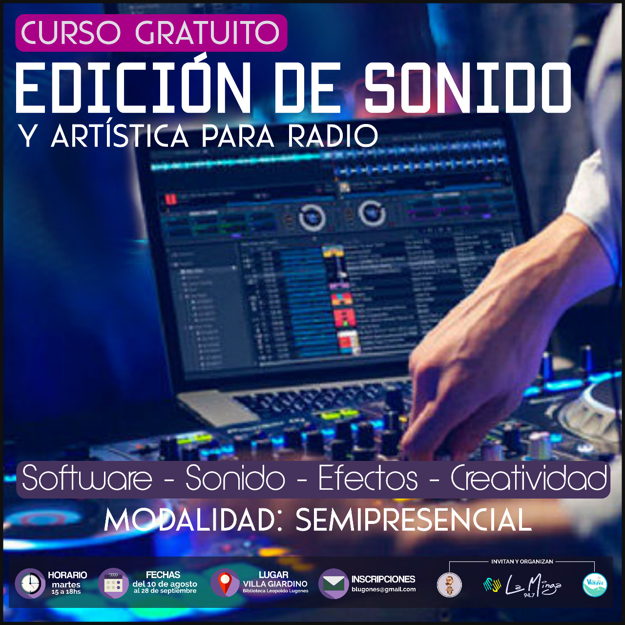 Curso Gratuito Semipresencial «Edición de sonido y artísticas para radio»