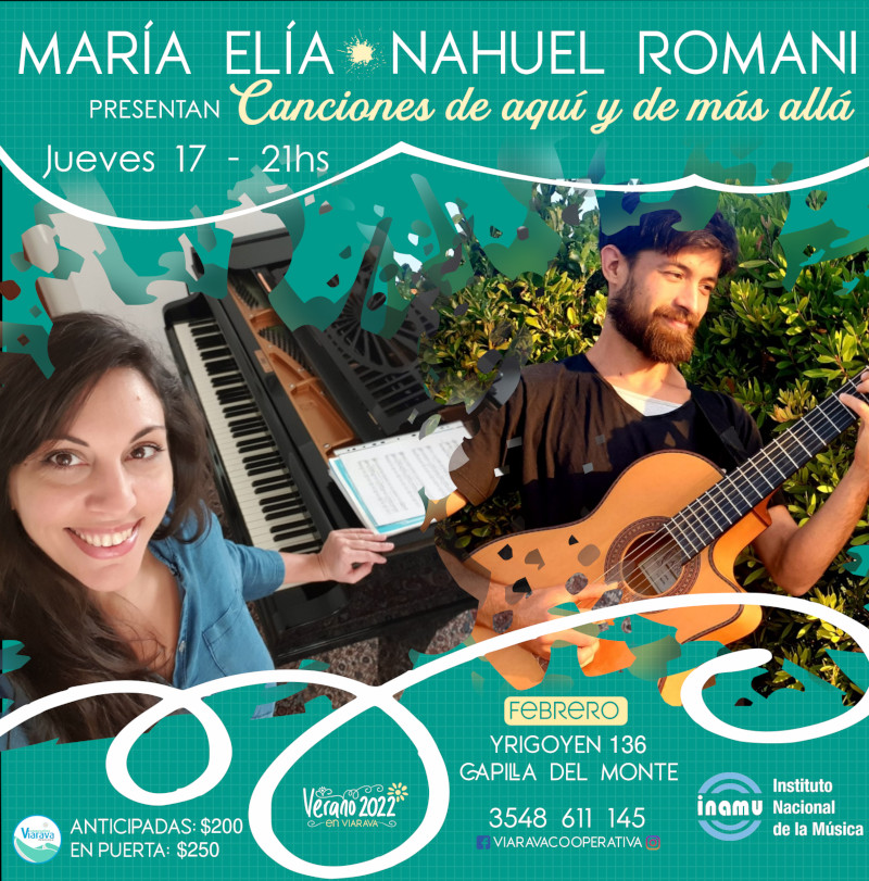 Canciones de aquí y de más allá: María Elía y Nahuel Romani llegan al ciclo Capilla Suena
