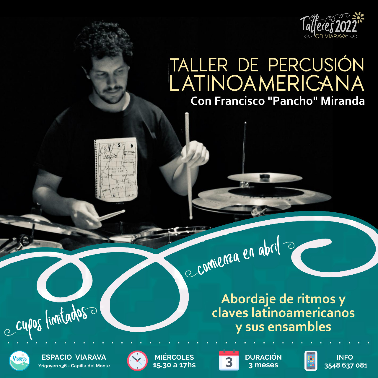 Taller de percusión latinoamericana en Viarava