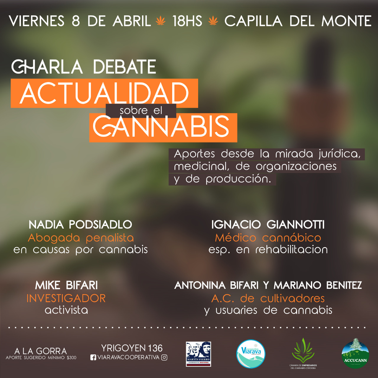 Actualidad sobre el Cannabis: Charla debate en Capilla del Monte