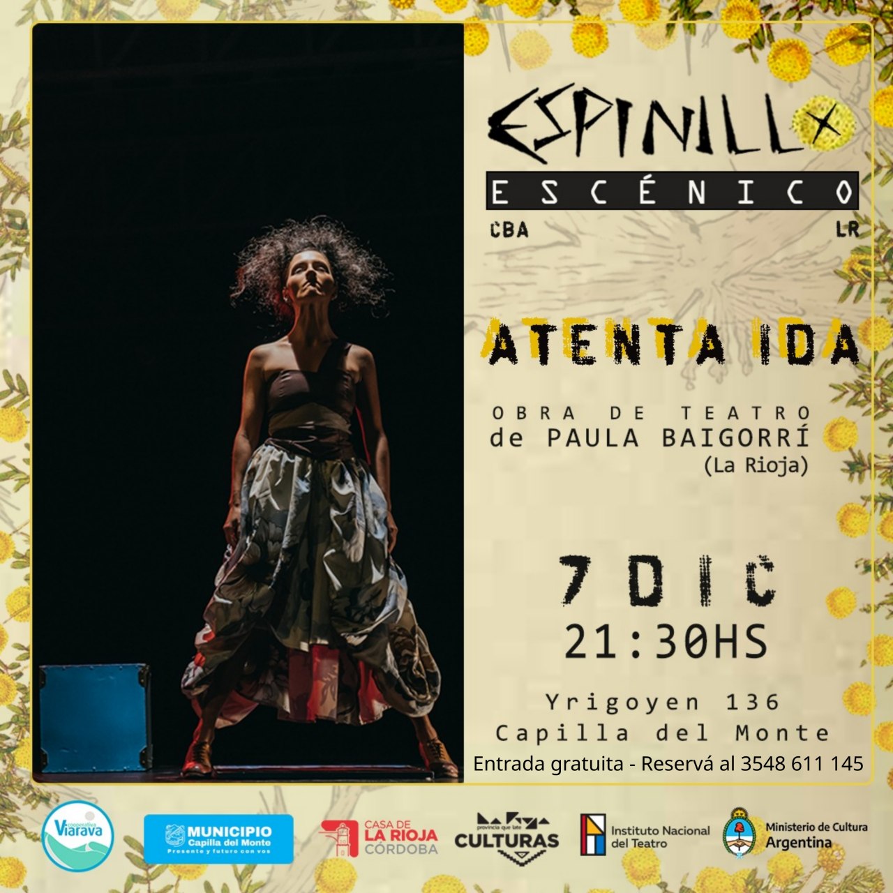Teatro en Viarava: Con entrada gratuita, Atenta Ida llega a Capilla del Monte